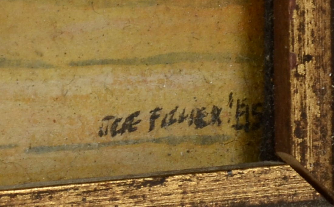 Original 1985 Surrealist Gouache on Panel