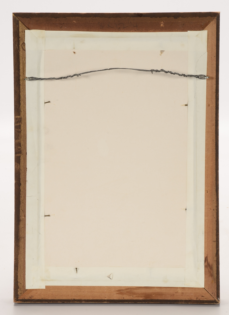 Original 1985 Surrealist Gouache on Panel