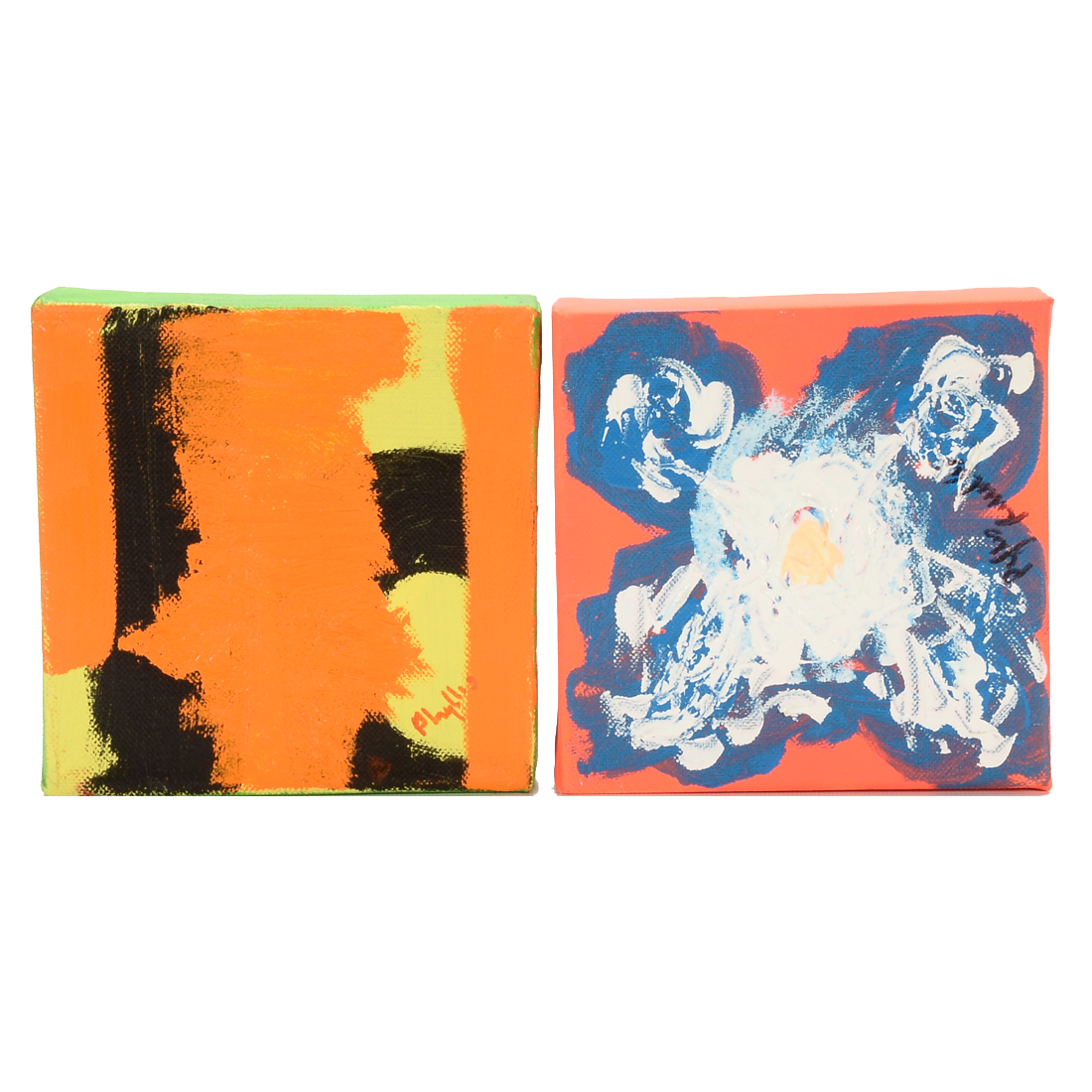 Pair of Phyllis Rinaldi Original Acrylic Paintings on Canvas