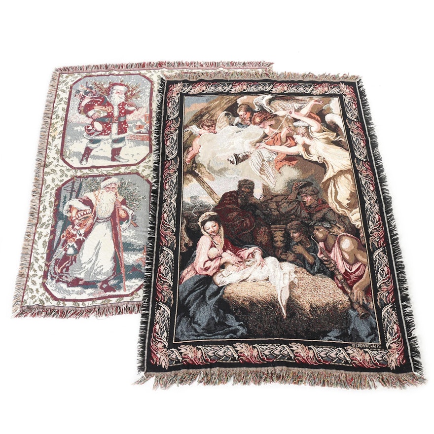 Goodwin Weavers Christmas Tapestry Blankets