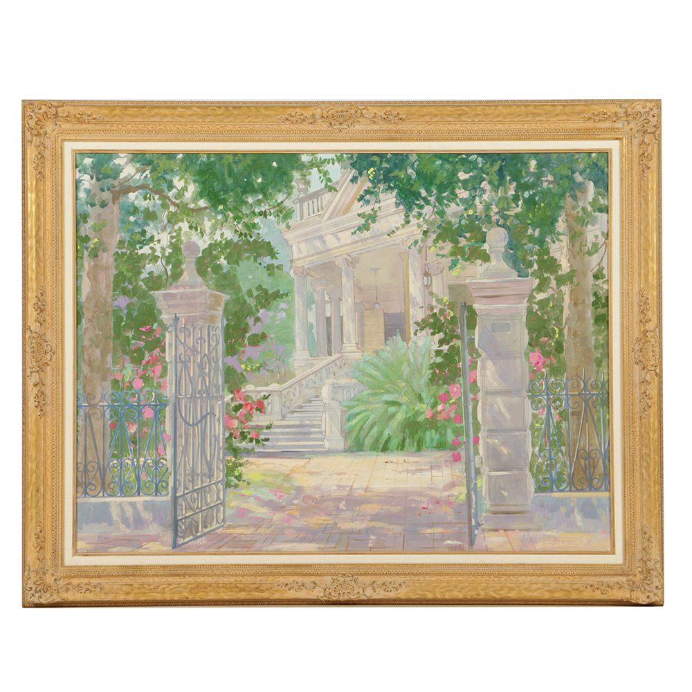 William Benecke Oil Painting on Canvas "Sunny Afternoon, Merida"