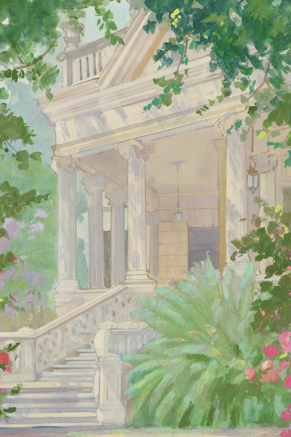 William Benecke Oil Painting on Canvas "Sunny Afternoon, Merida"