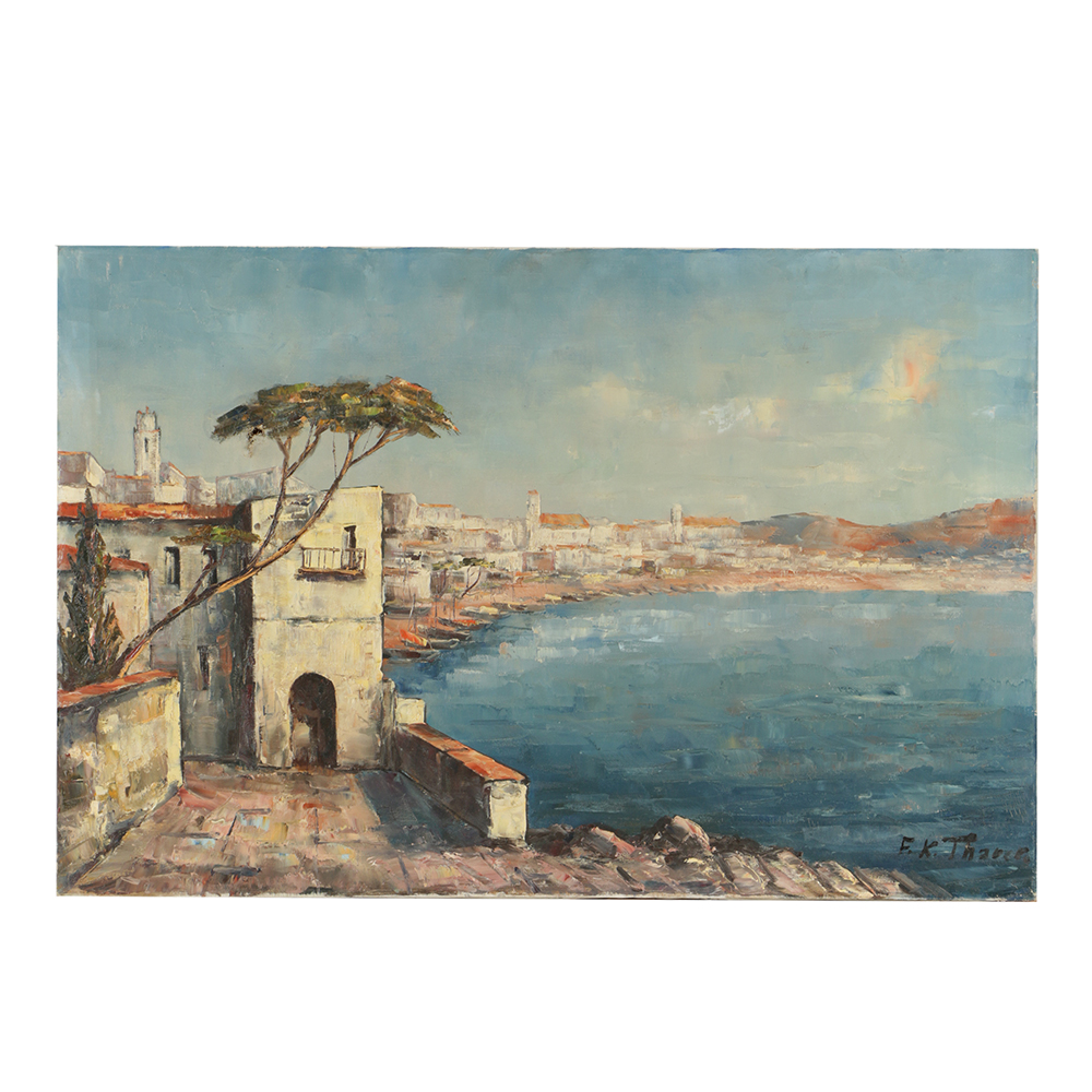 Friedrich Karl Thauer Oil Painting on Canvas Coastal Scene