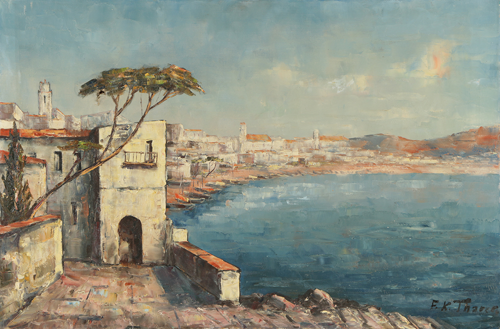 Friedrich Karl Thauer Oil Painting on Canvas Coastal Scene