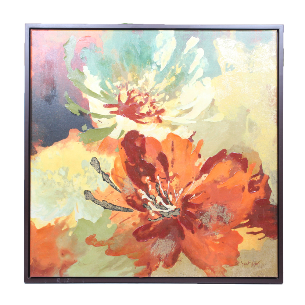 Agnes Saint Leger Hand Embellished Glicee on Canvas