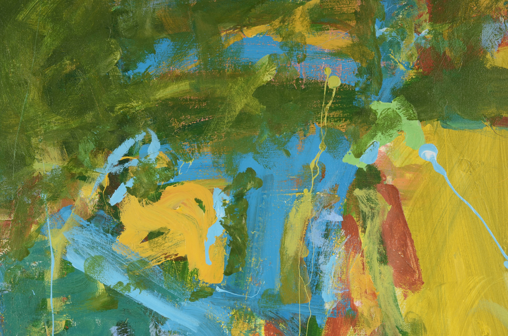 Robbie Kemper Original Abstract Acrylic on Canvas "Blue with Warms"