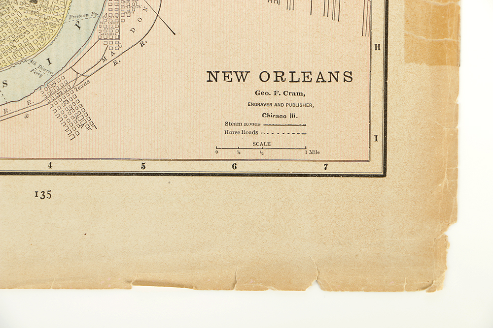 Late 19th Century Double-Sided Map of Atlanta and New Orleans
