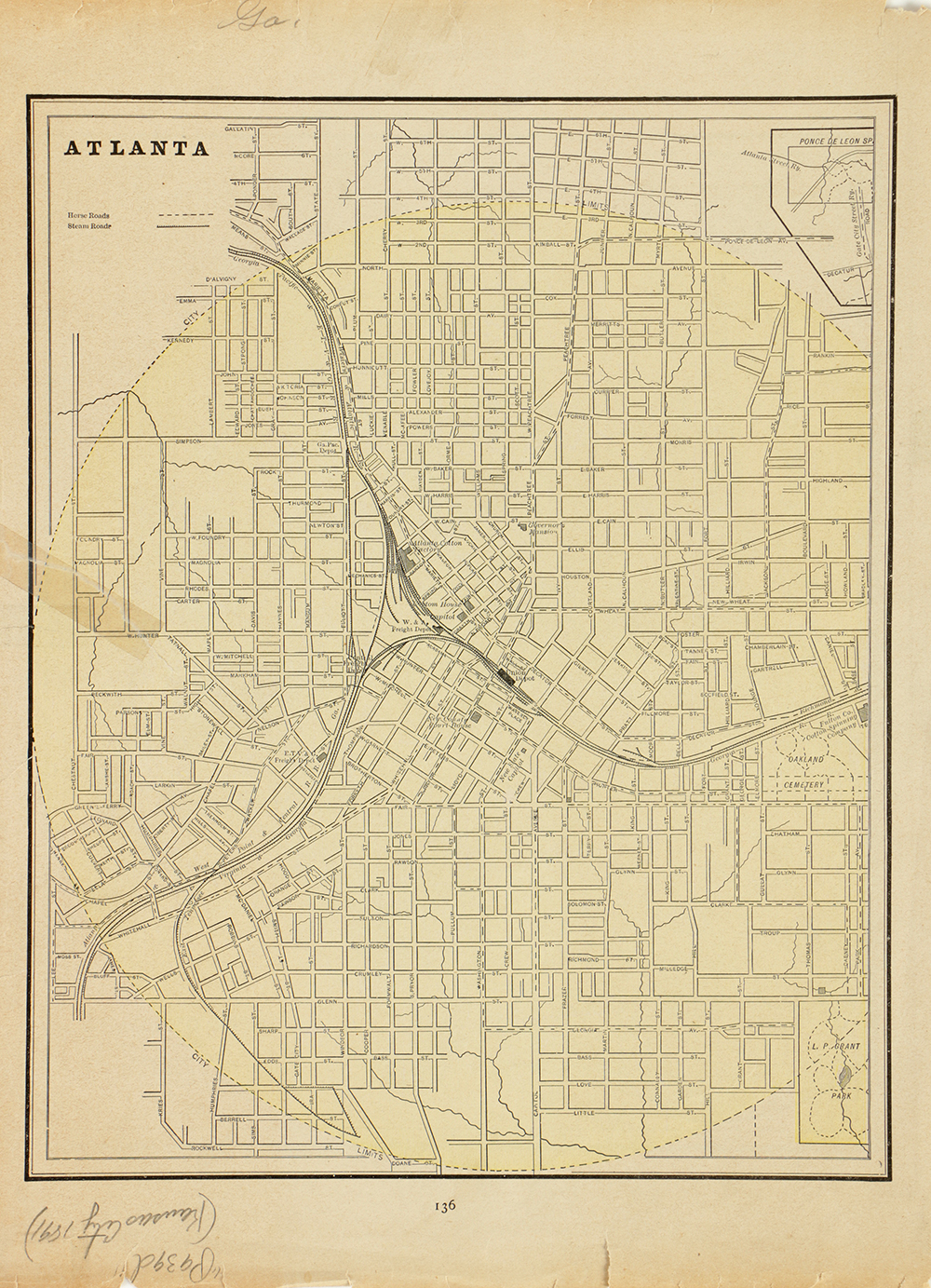 Late 19th Century Double-Sided Map of Atlanta and New Orleans