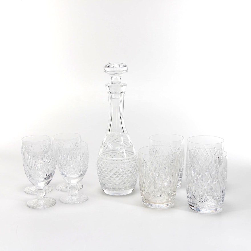 Waterford Crystal Decanter and Glasses