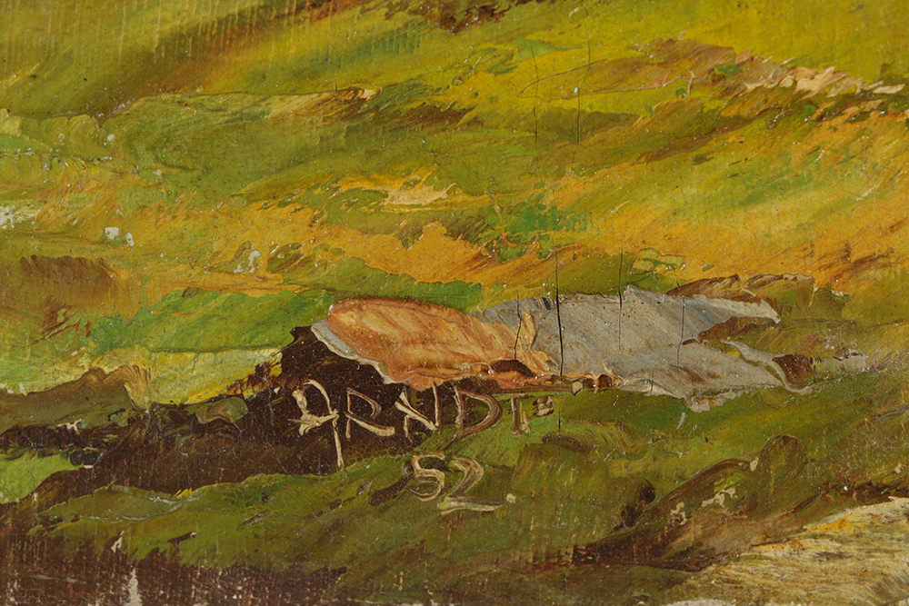 Oswald Arndt Oil Painting on Canvas Mountainous Landscape