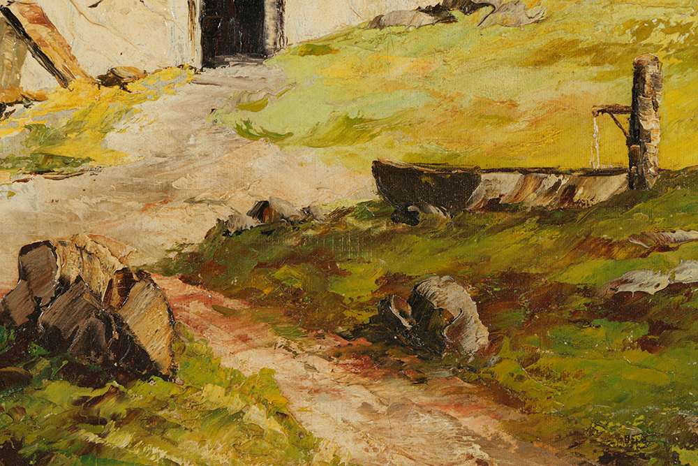 Oswald Arndt Oil Painting on Canvas Mountainous Landscape