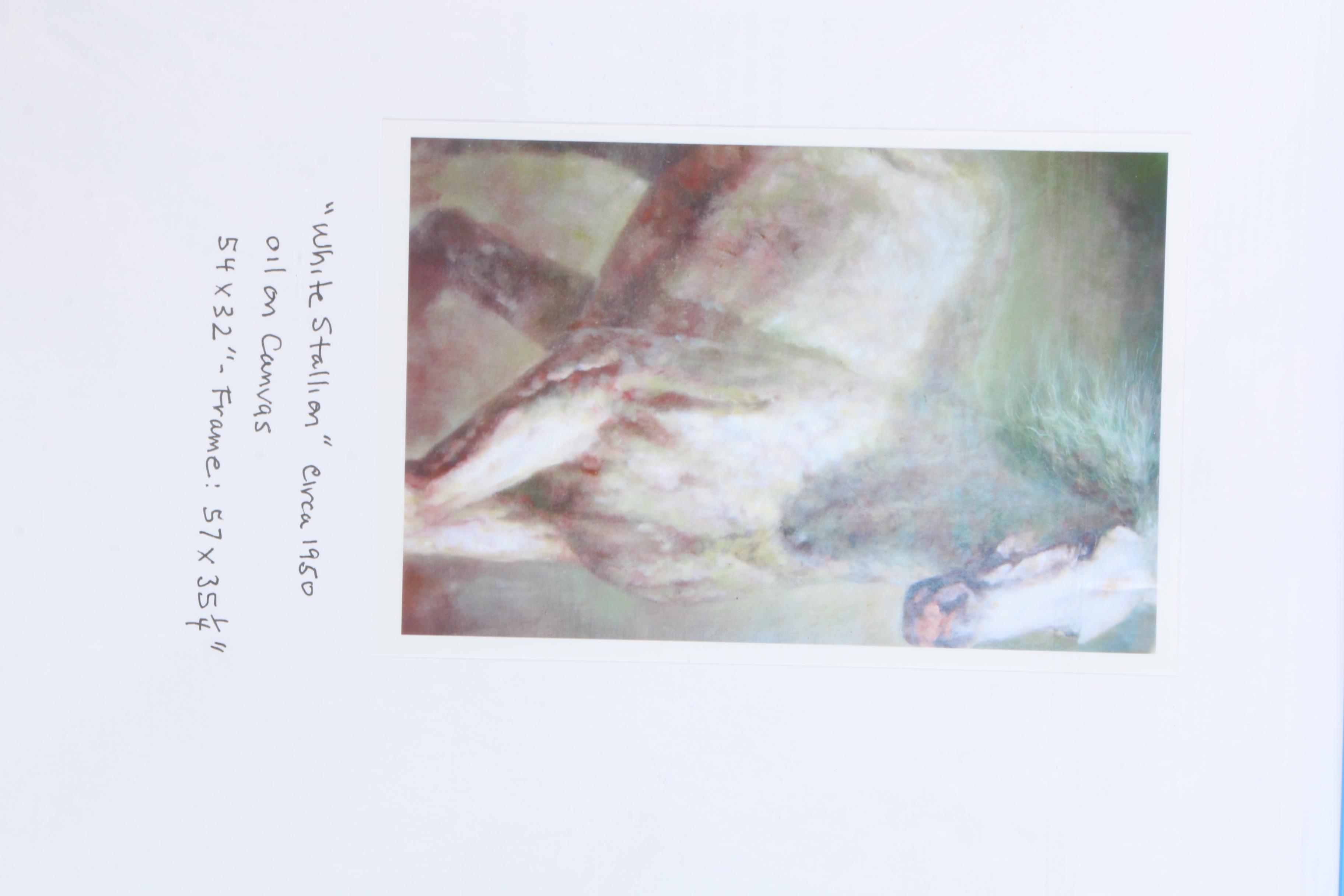 Large Oil on Canvas "White Stallion"