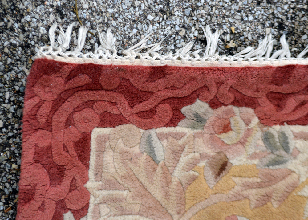 Tufted Carved Floral Wool Area Rug