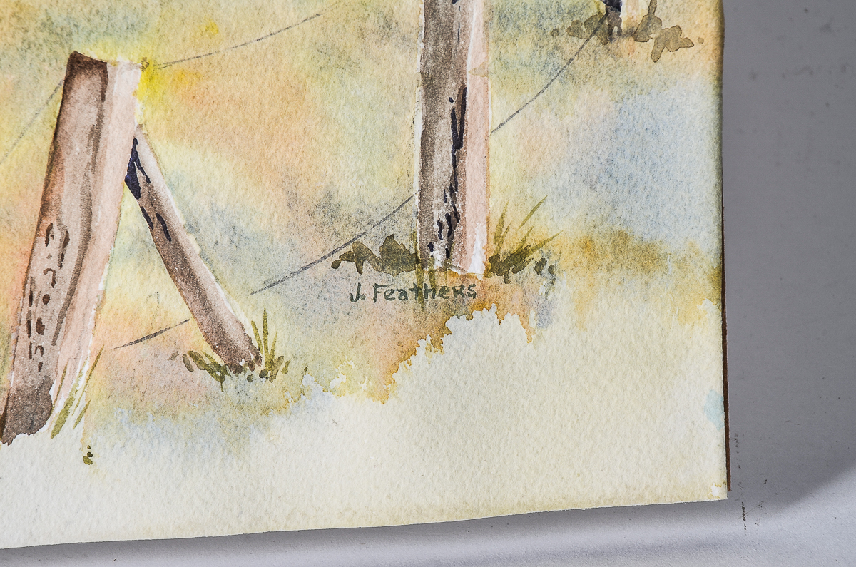 Jean Feathers Watercolor Painting on Paper "Spring Blossoms"