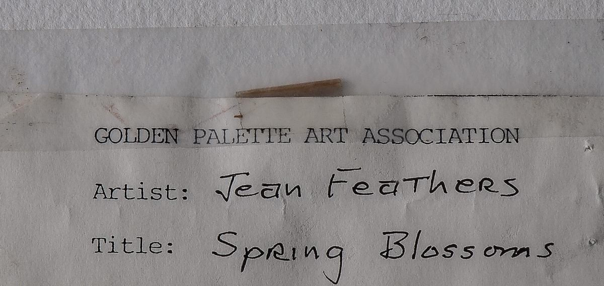 Jean Feathers Watercolor Painting on Paper "Spring Blossoms"