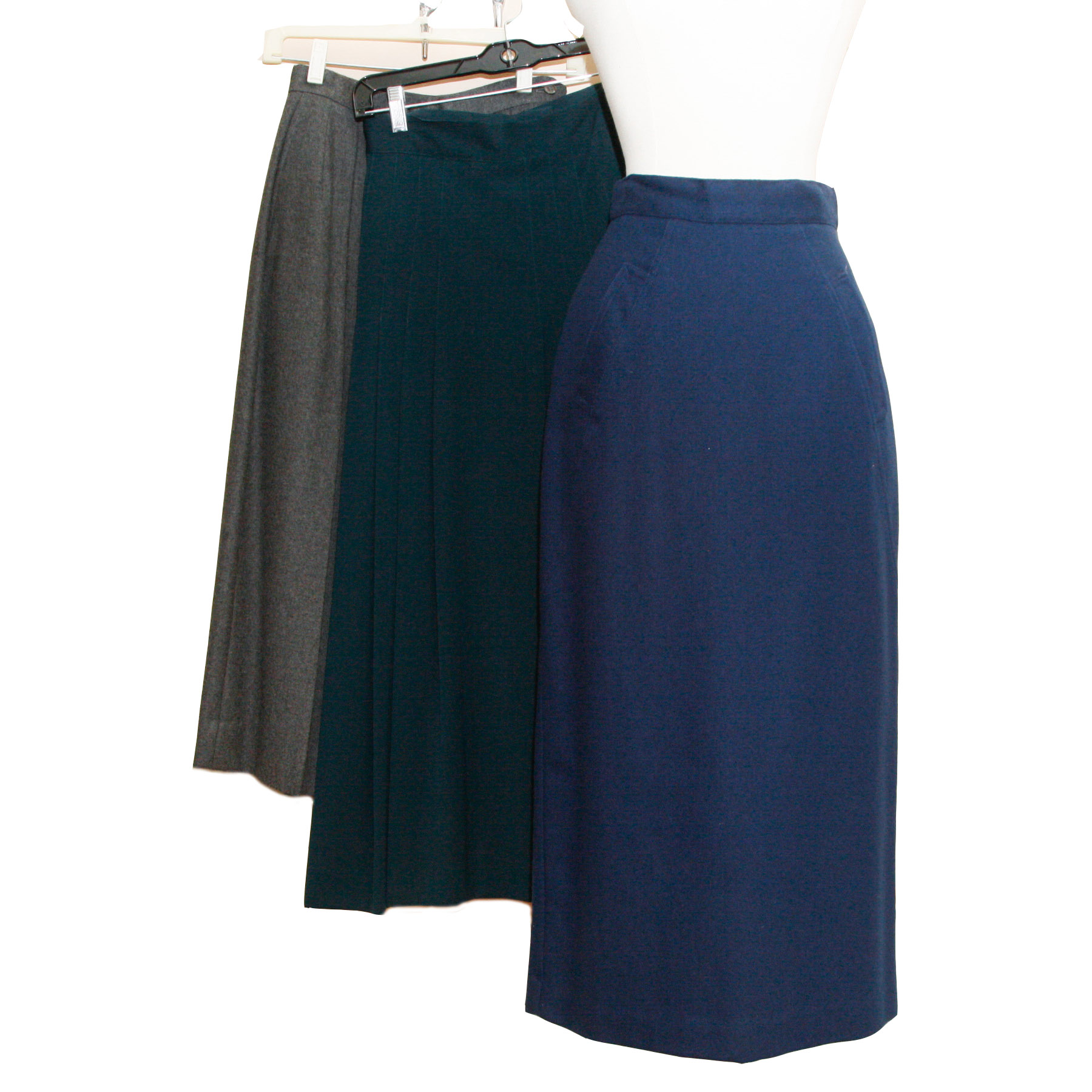 Group of  Mid-Length Wool Skirts Including Perry Ellis