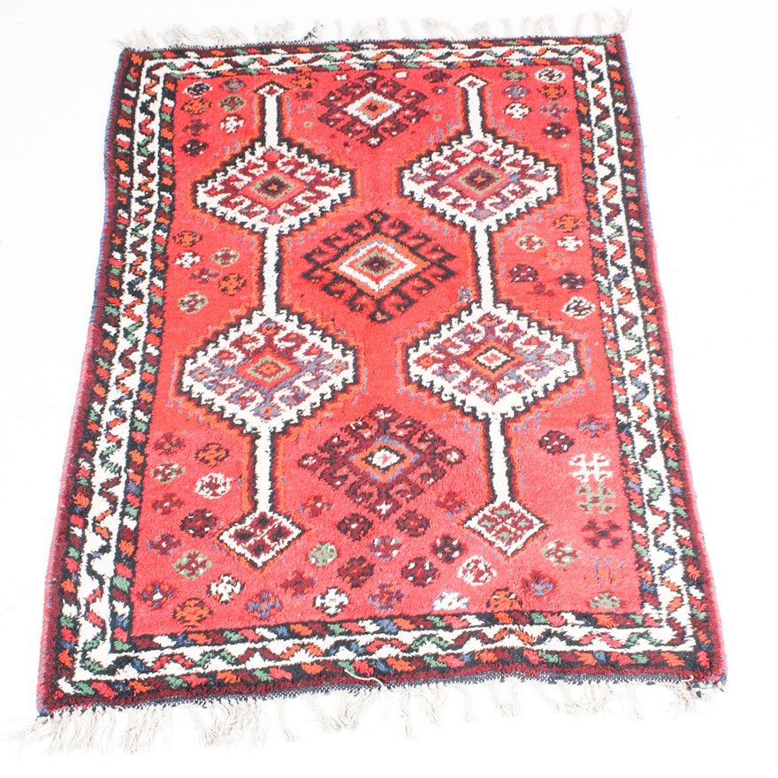 Semi-Antique Hand-Knotted Persian Shiraz Area Rug