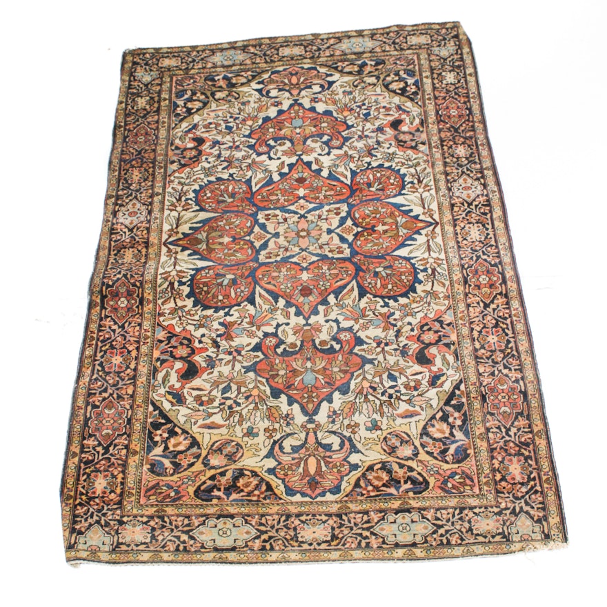 Hand-Knotted Persian Bijar Area Rug