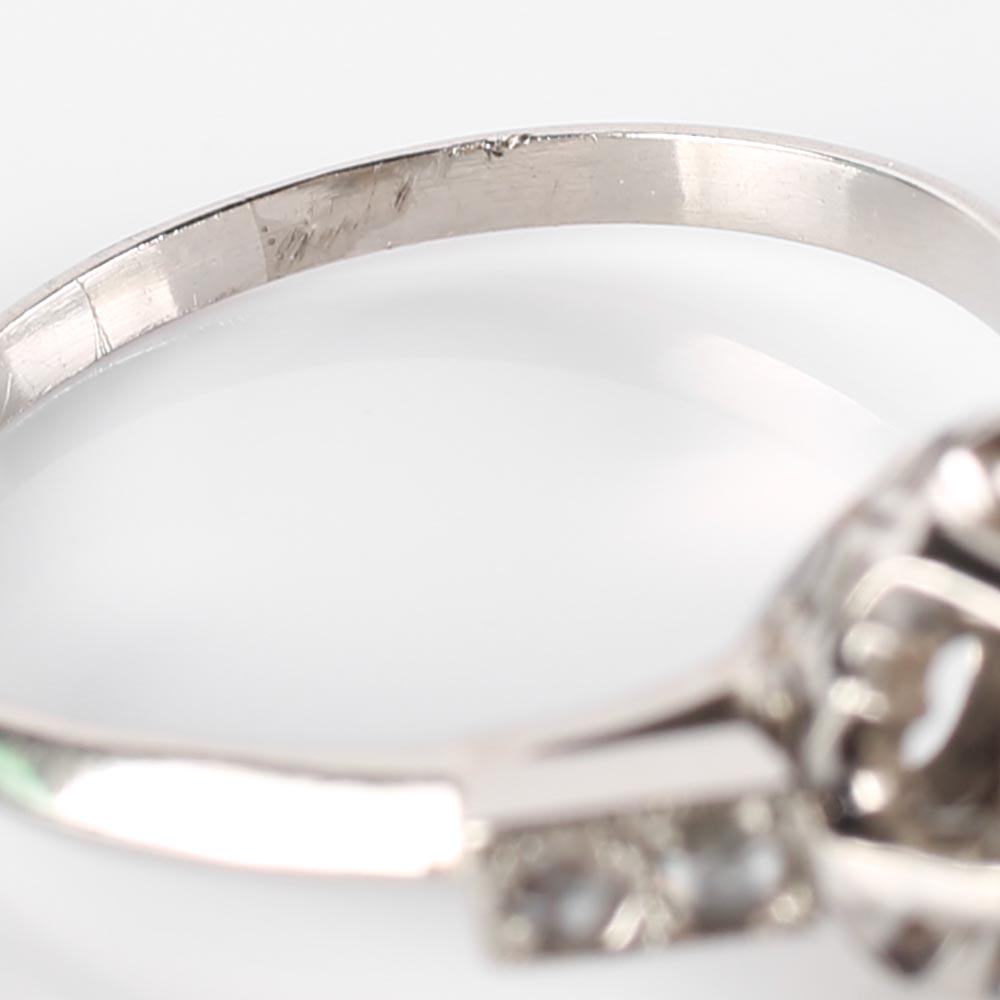 Platinum and Old European Cut Diamond Ring