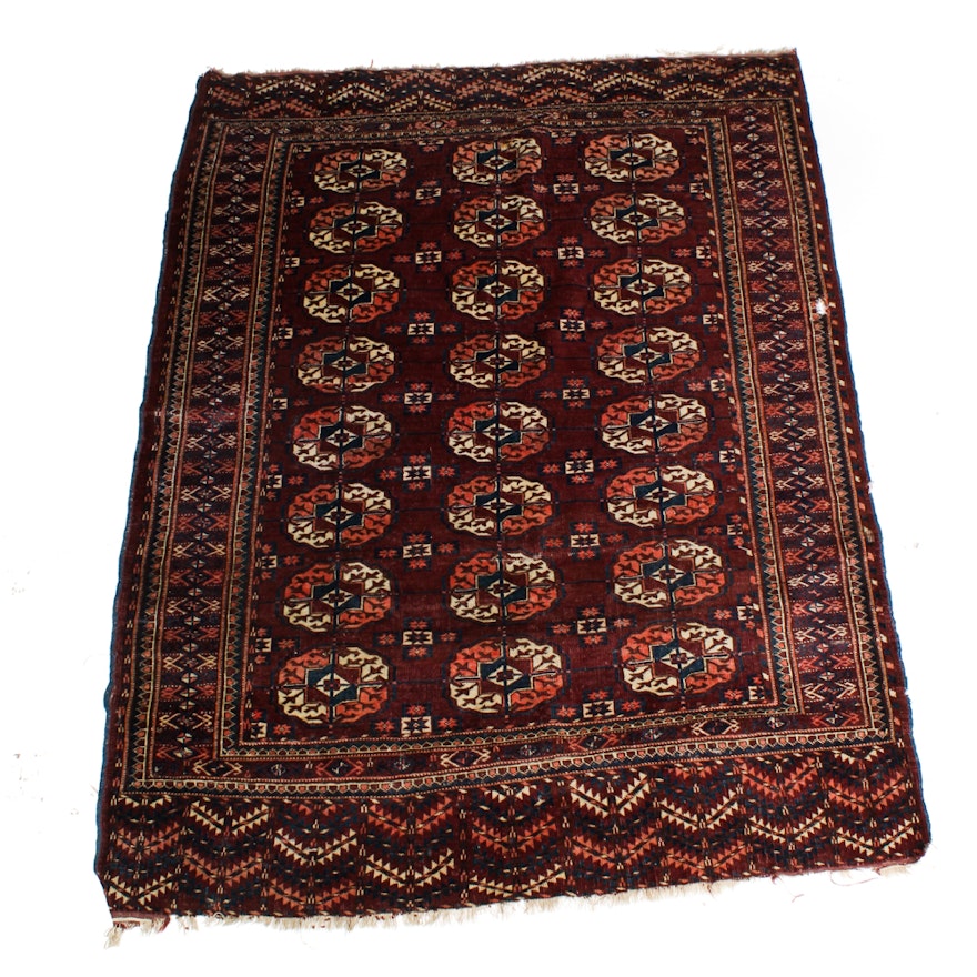 Hand- Knotted Turkaman Bokhara Area Rug