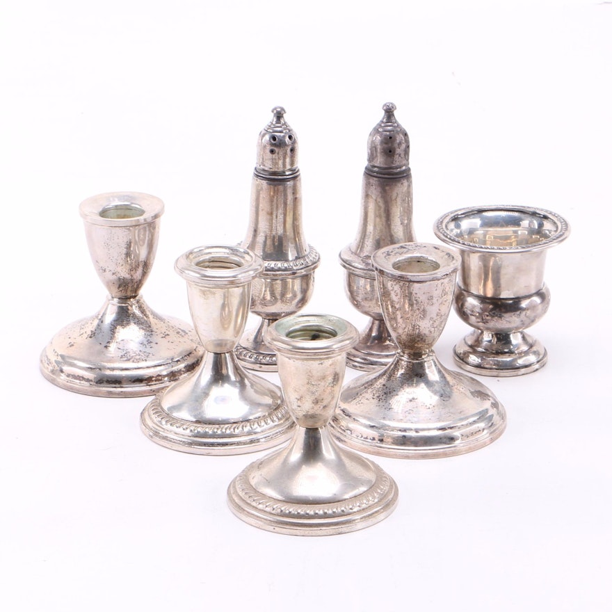 Reed & Barton Sterling Candleholders and Other Sterling Tableware