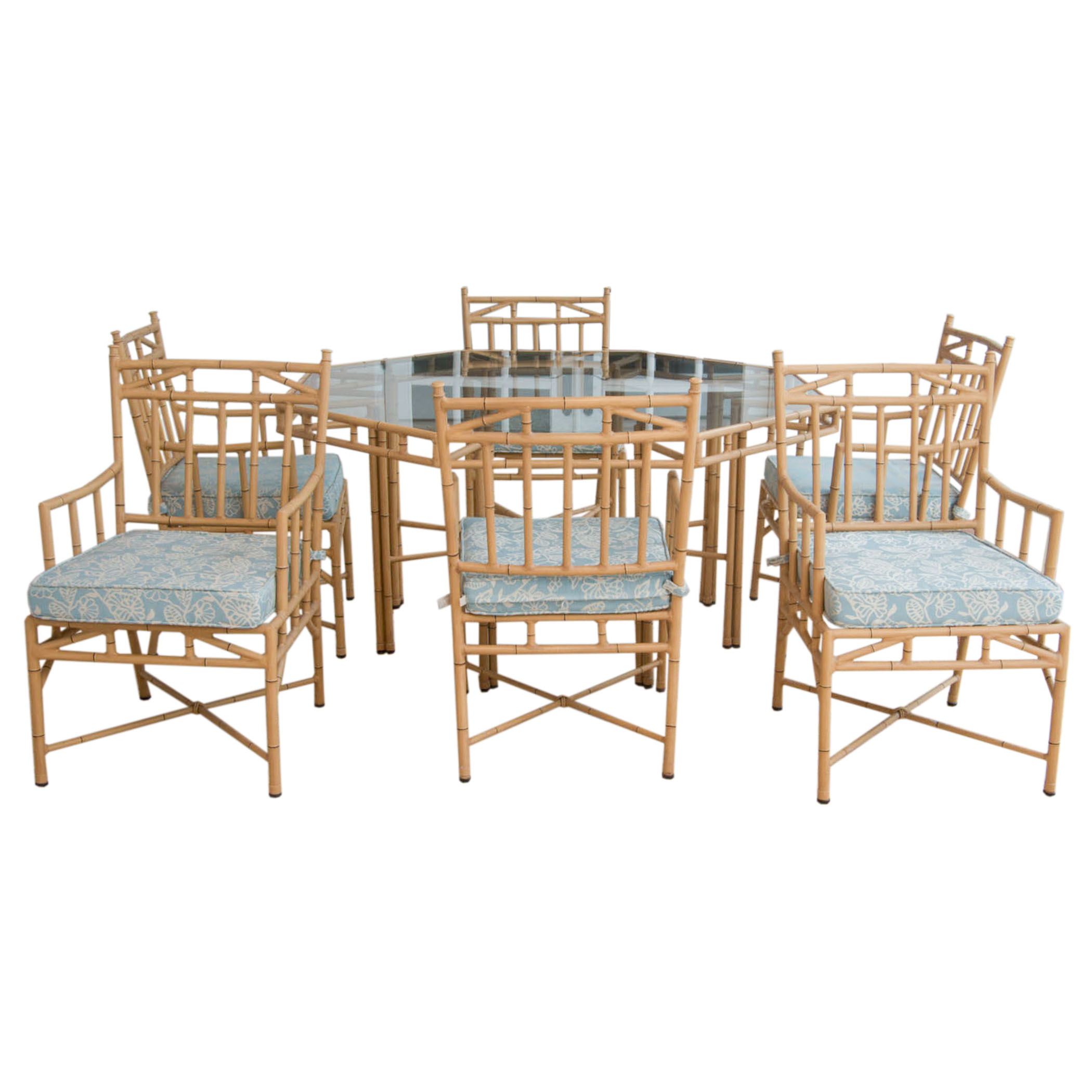 Faux Bamboo Patio Furniture Dining Set