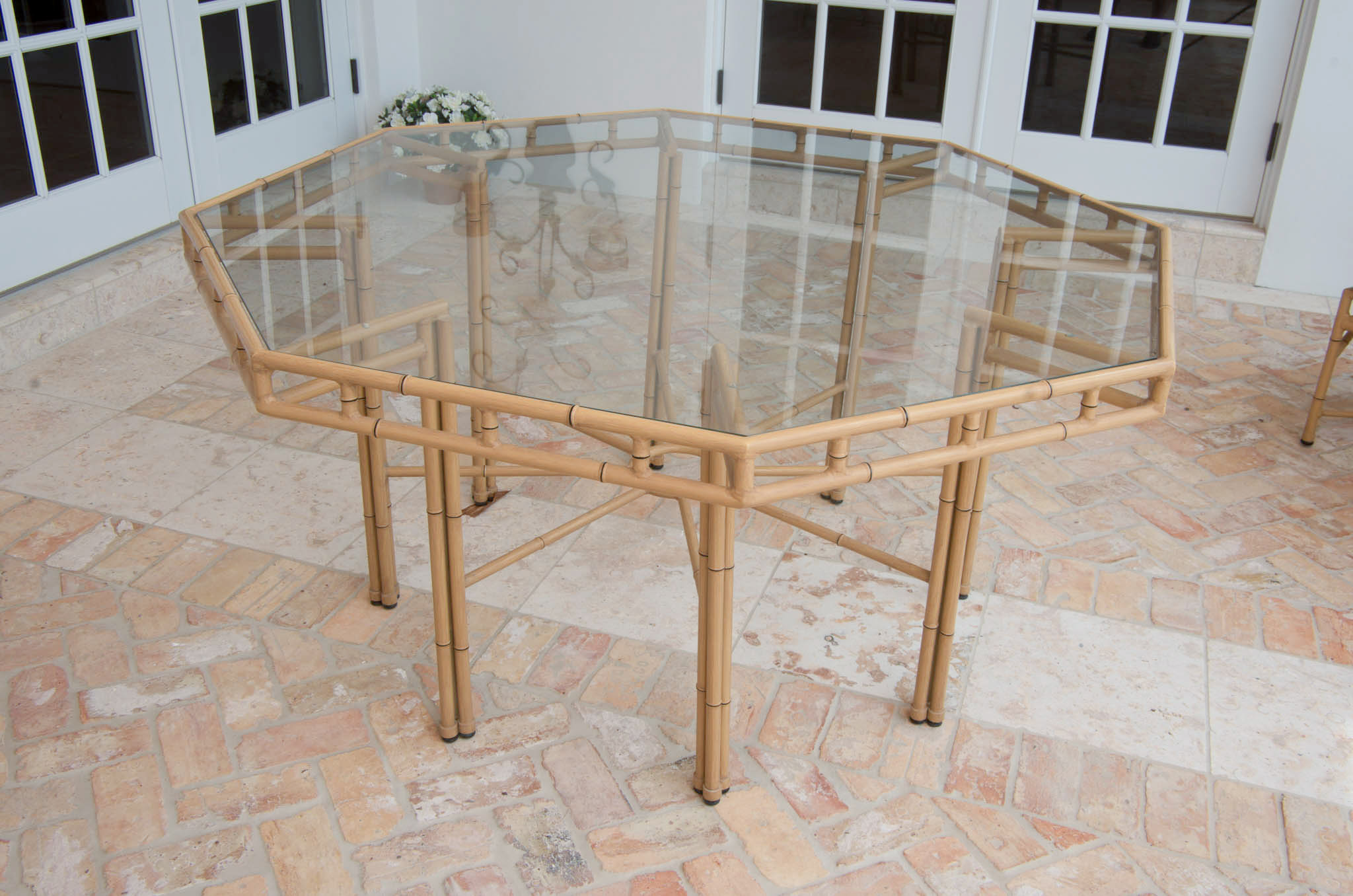 Faux Bamboo Patio Furniture Dining Set