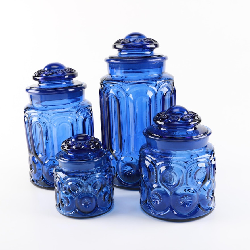 Blue Glass Canisters