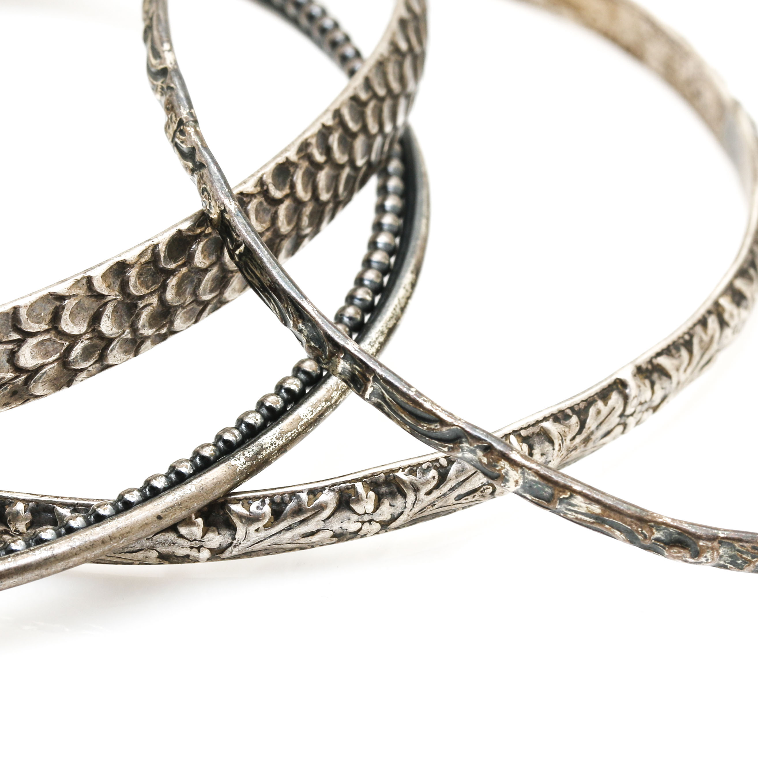 Sterling Silver Bangles With Danecraft and S. Kirk and Son, Birmingham, and Beau Sterling