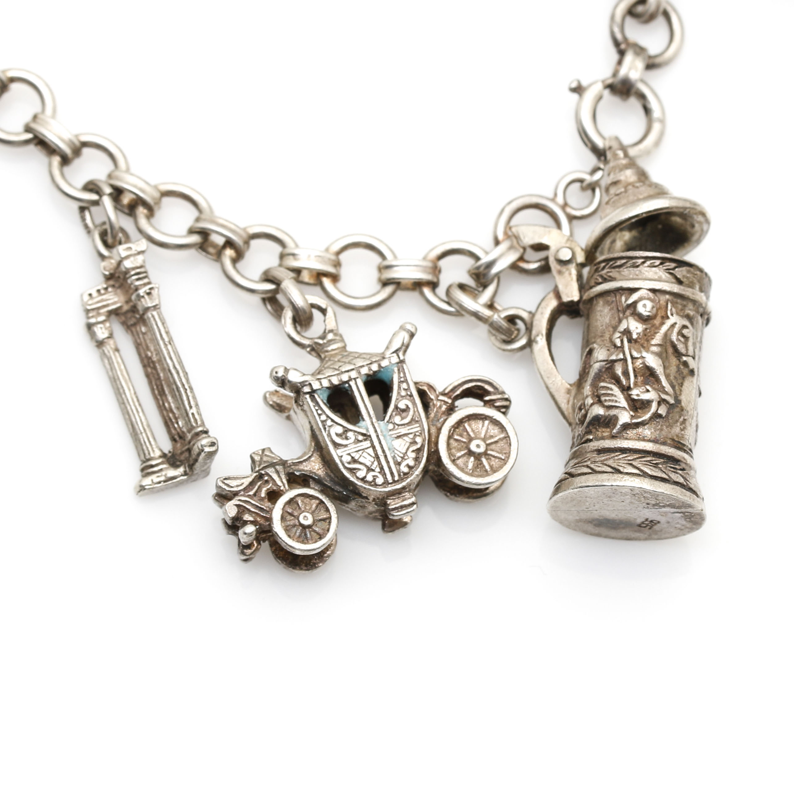 Sterling Silver European Vacation Charm Bracelet
