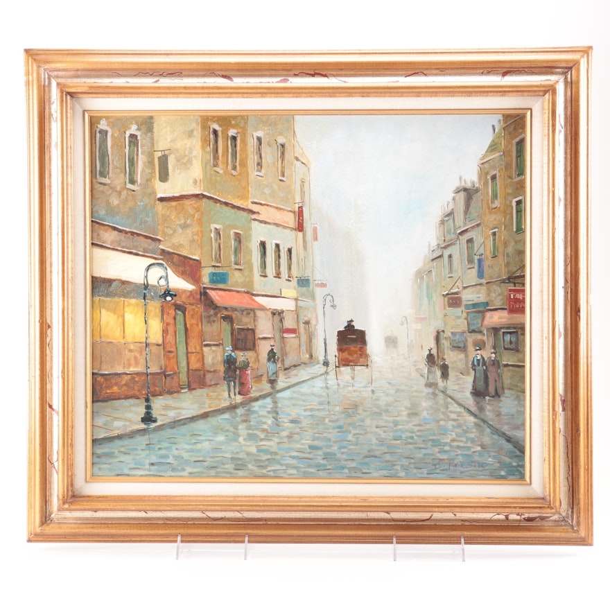 C. Presno Oil Painting on Canvas of a Victorian City Street