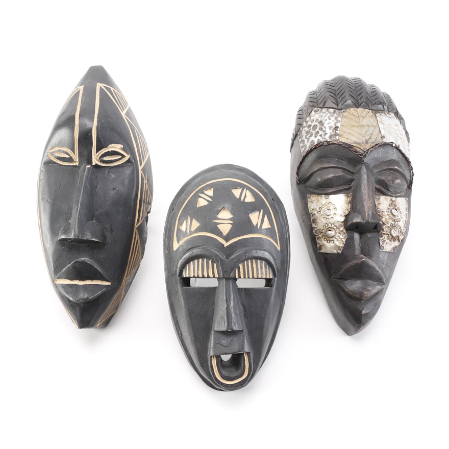 Ghanaian Carved Wood Masks