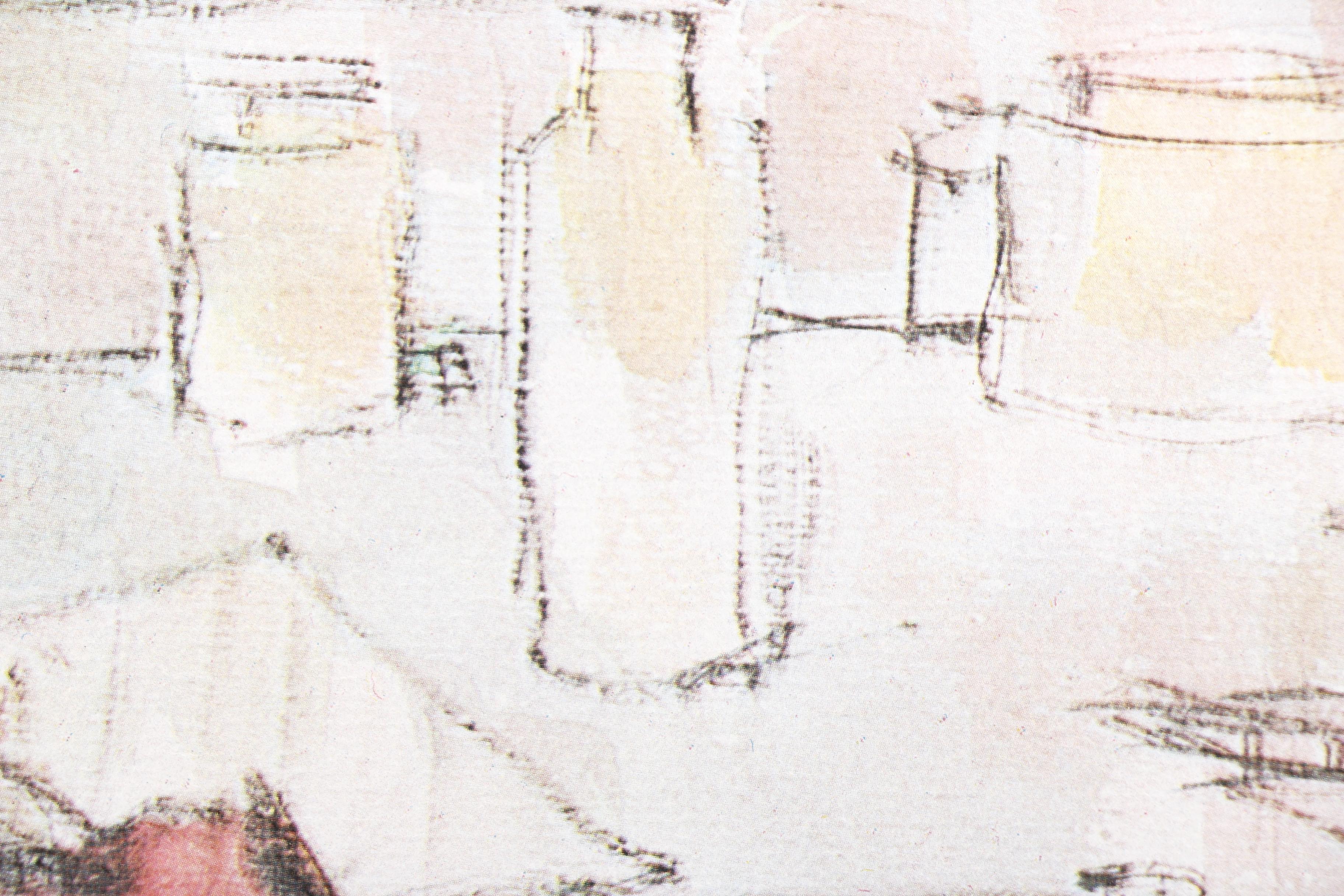 1965 Cortland Butterfield Limited Edition Offset Lithograph "Man at Desk"