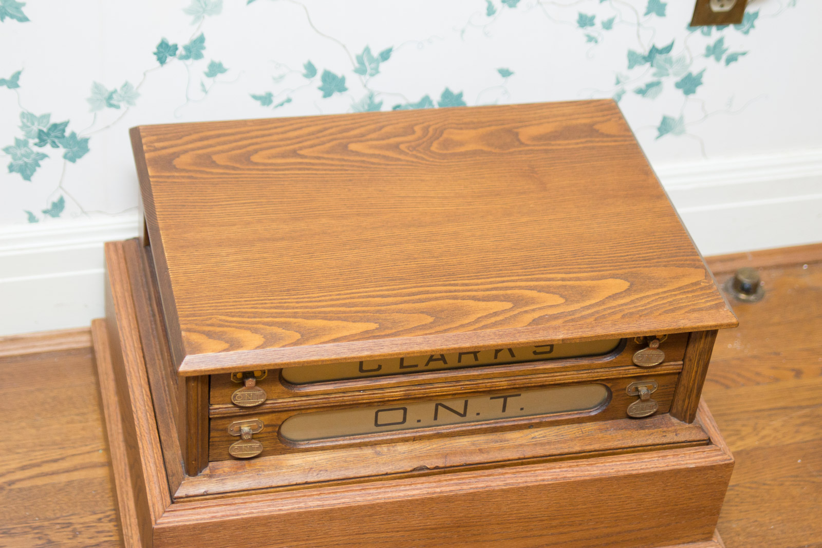 Antique Clark's O.N.T. Cotton Spool Cabinet with Base
