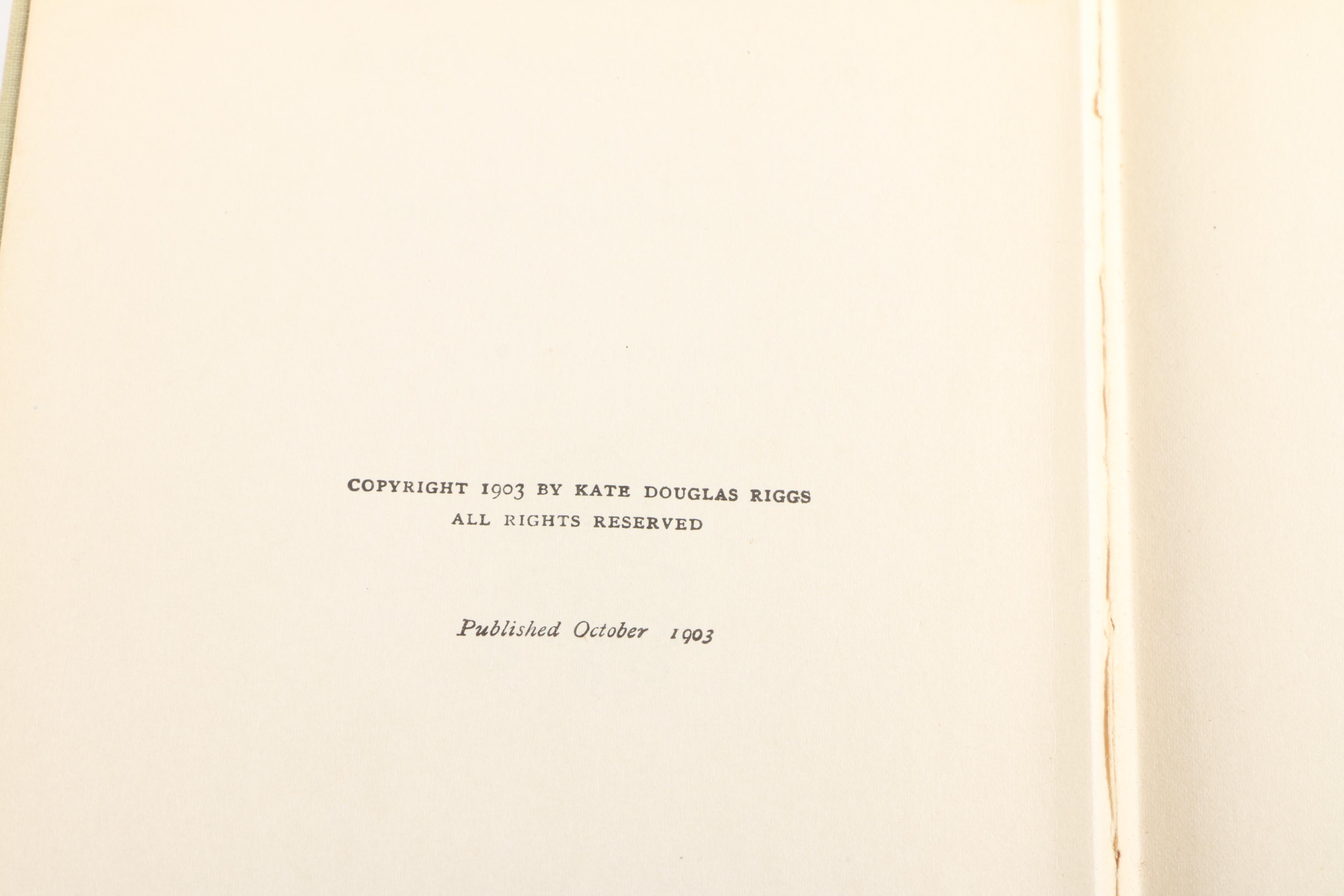 1903 "Rebecca Of Sunnybrook Farm" by Kate Douglas Wigan