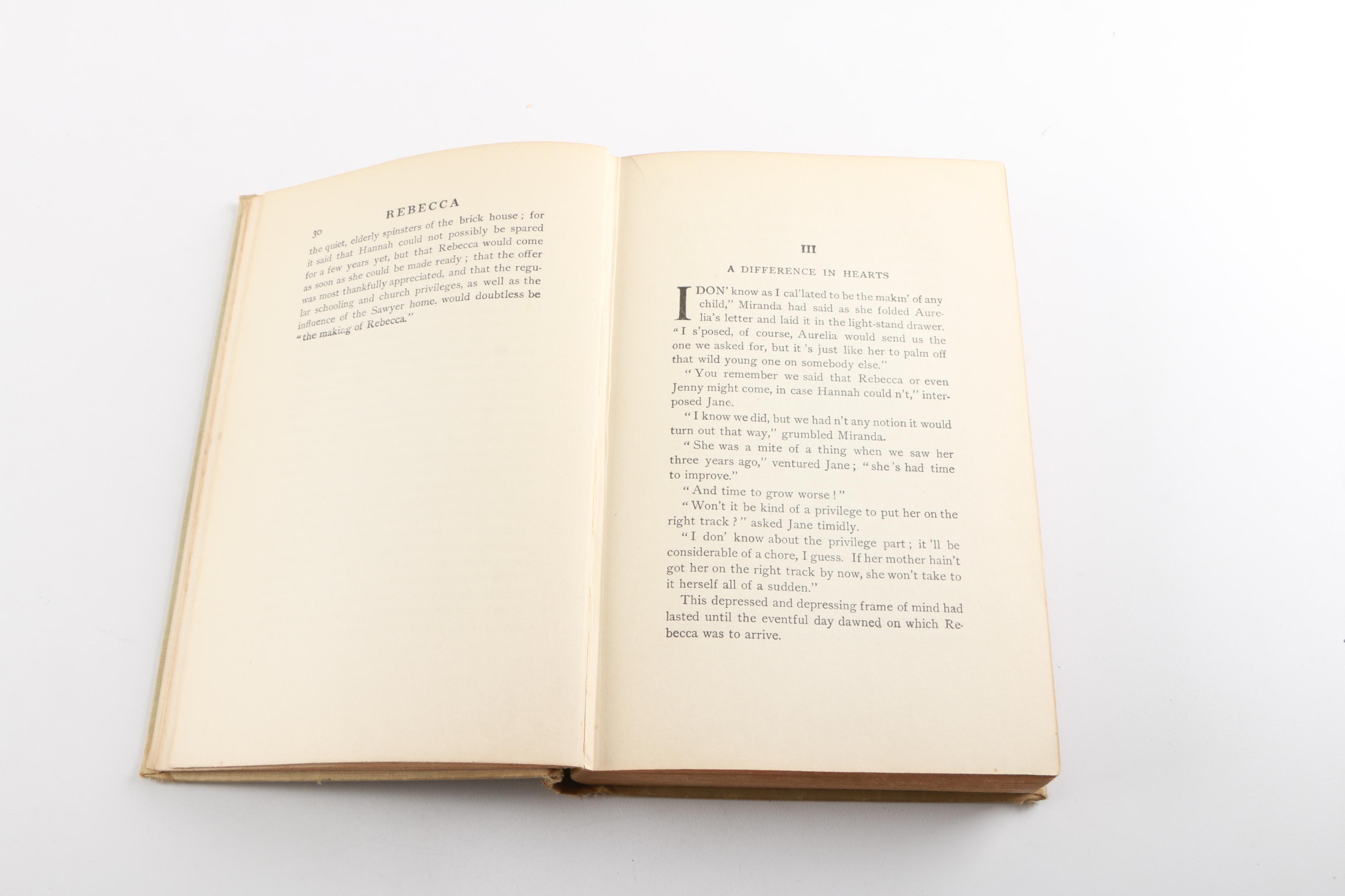 1903 "Rebecca Of Sunnybrook Farm" by Kate Douglas Wigan