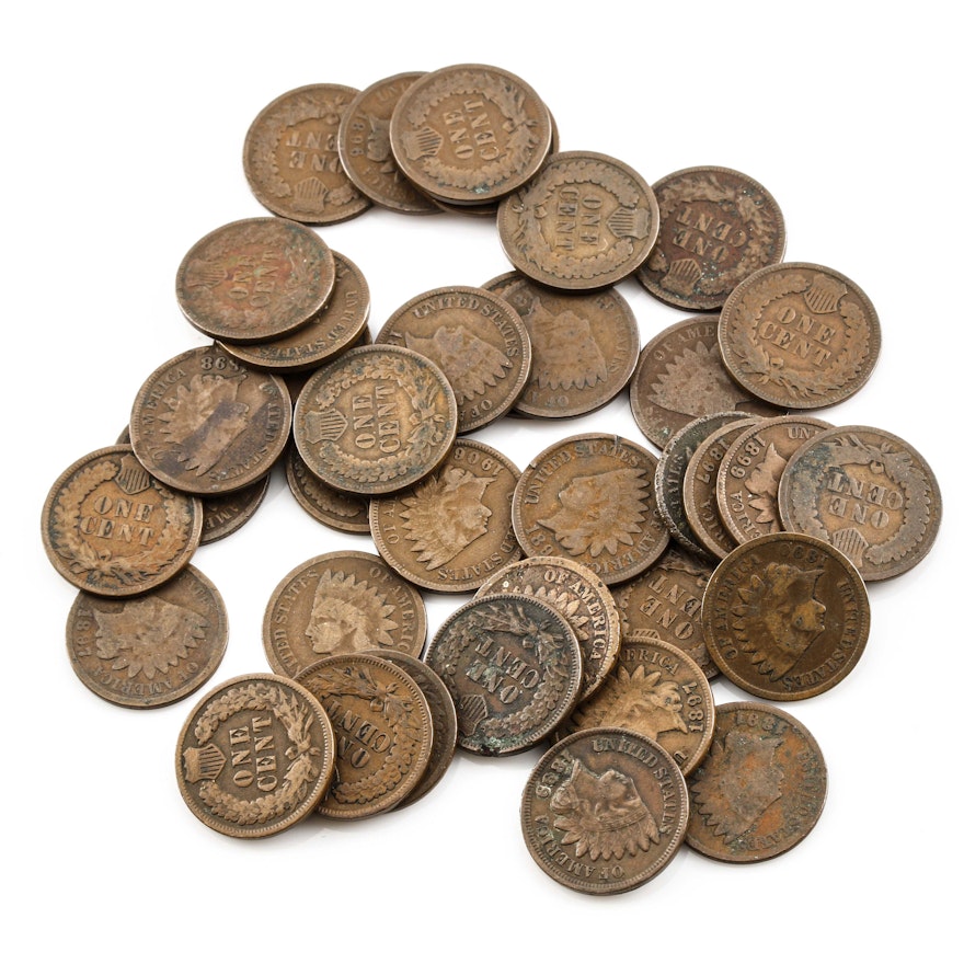 Thirty-Seven Indian Head Pennies