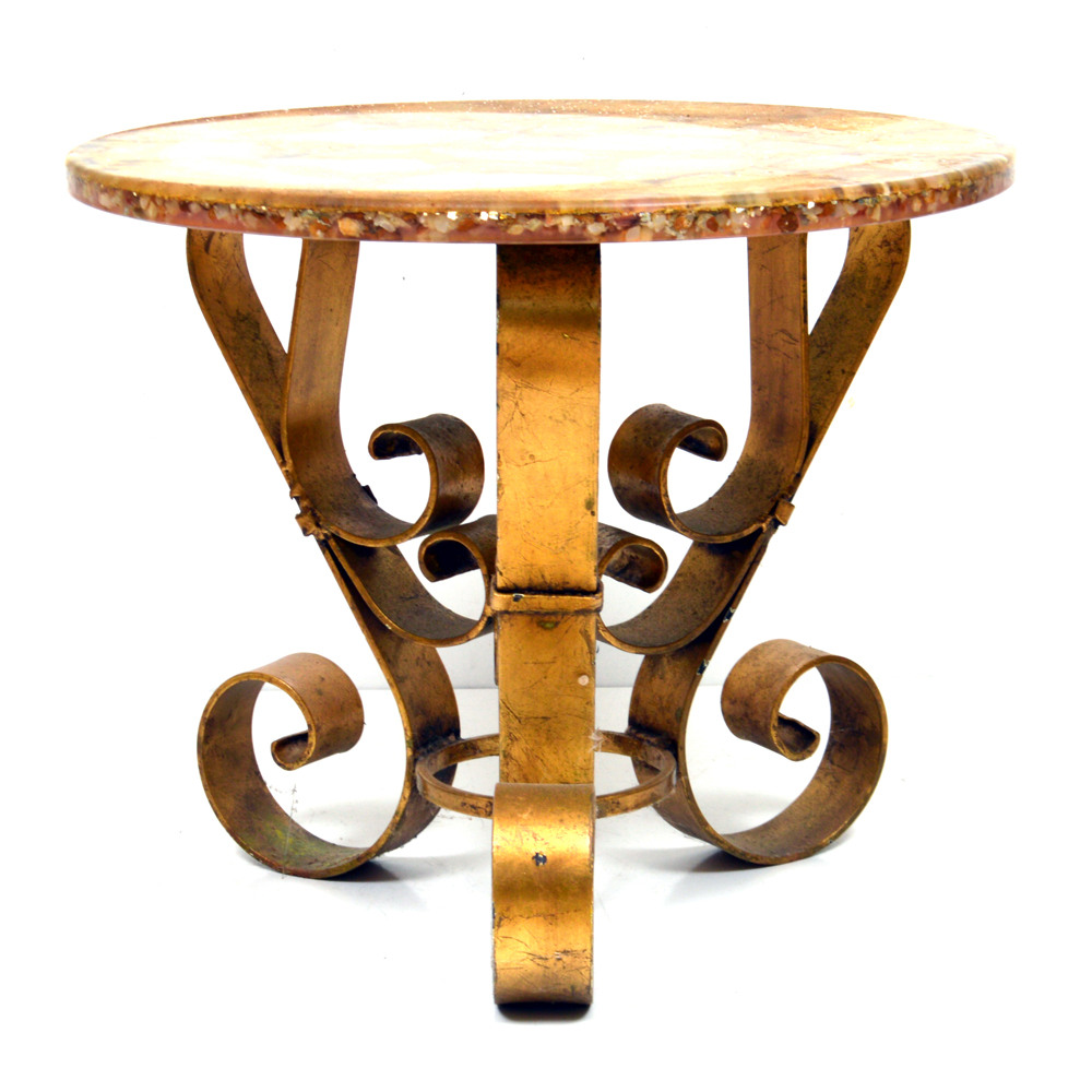 Mexican Accent Table With Mosaic Resin Top