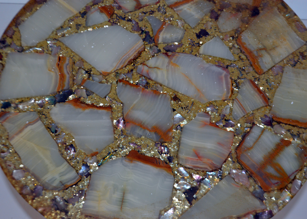 Mexican Accent Table With Mosaic Resin Top
