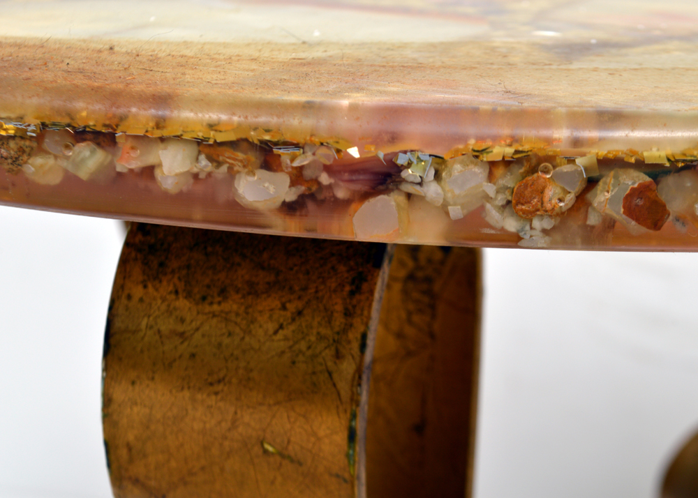 Mexican Accent Table With Mosaic Resin Top