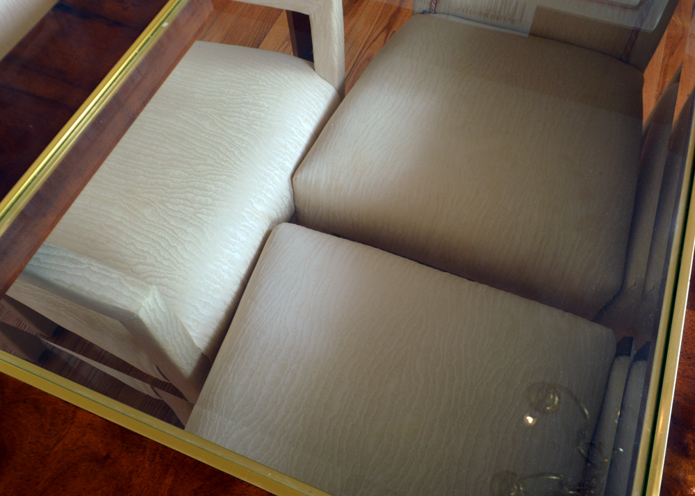 Glass and Wood Dining Room Table and Chairs