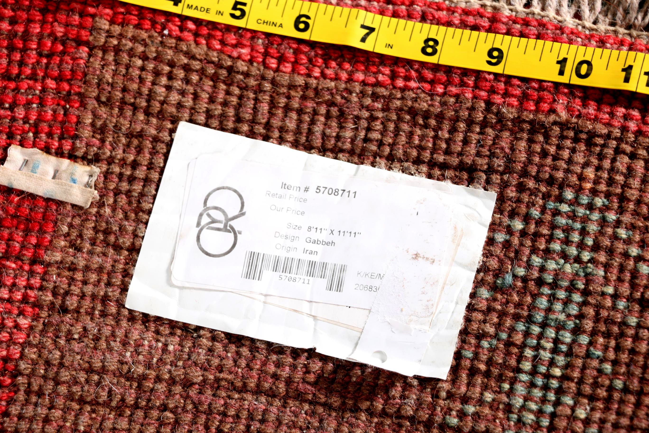 VIntage Hand-Knotted Gabbeh Wool Area Rug