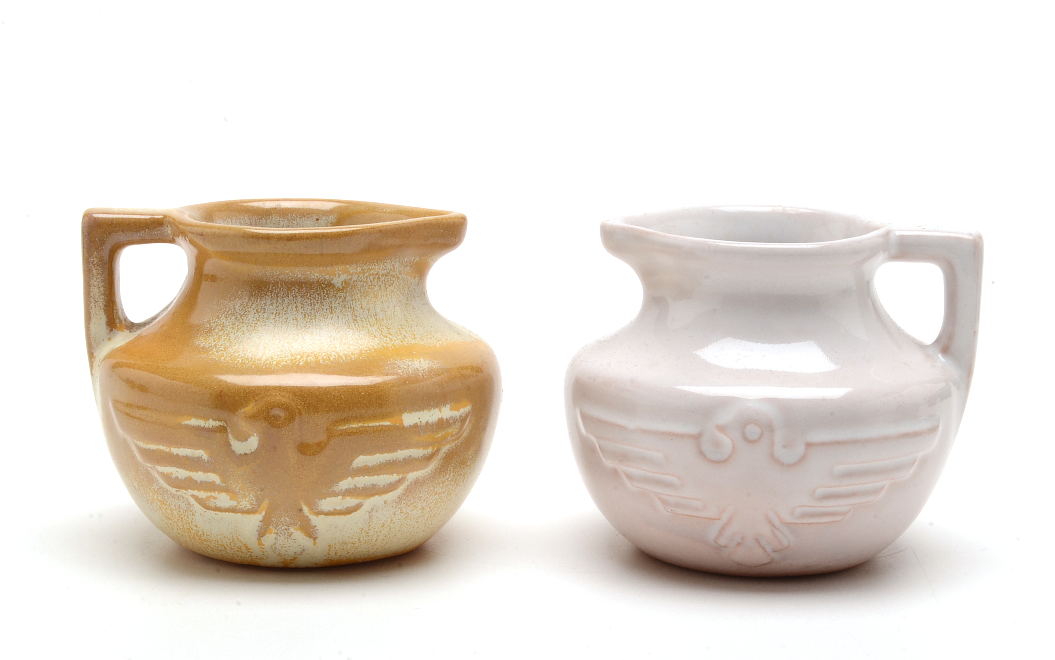 Collection of Frankoma Pottery Miniature Thunderbird Pitchers