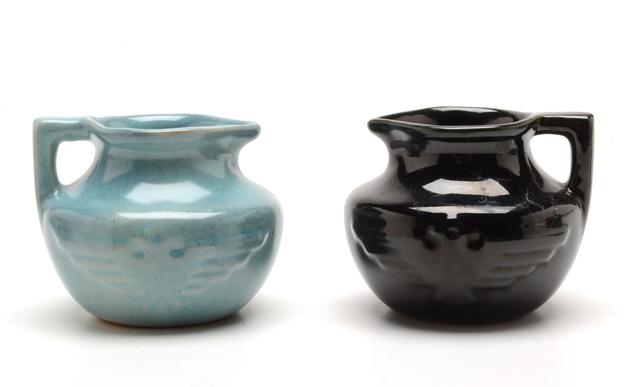 Collection of Frankoma Pottery Miniature Thunderbird Pitchers