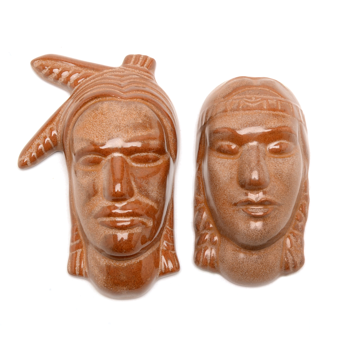 Male and Female "Indian Head" Plaques