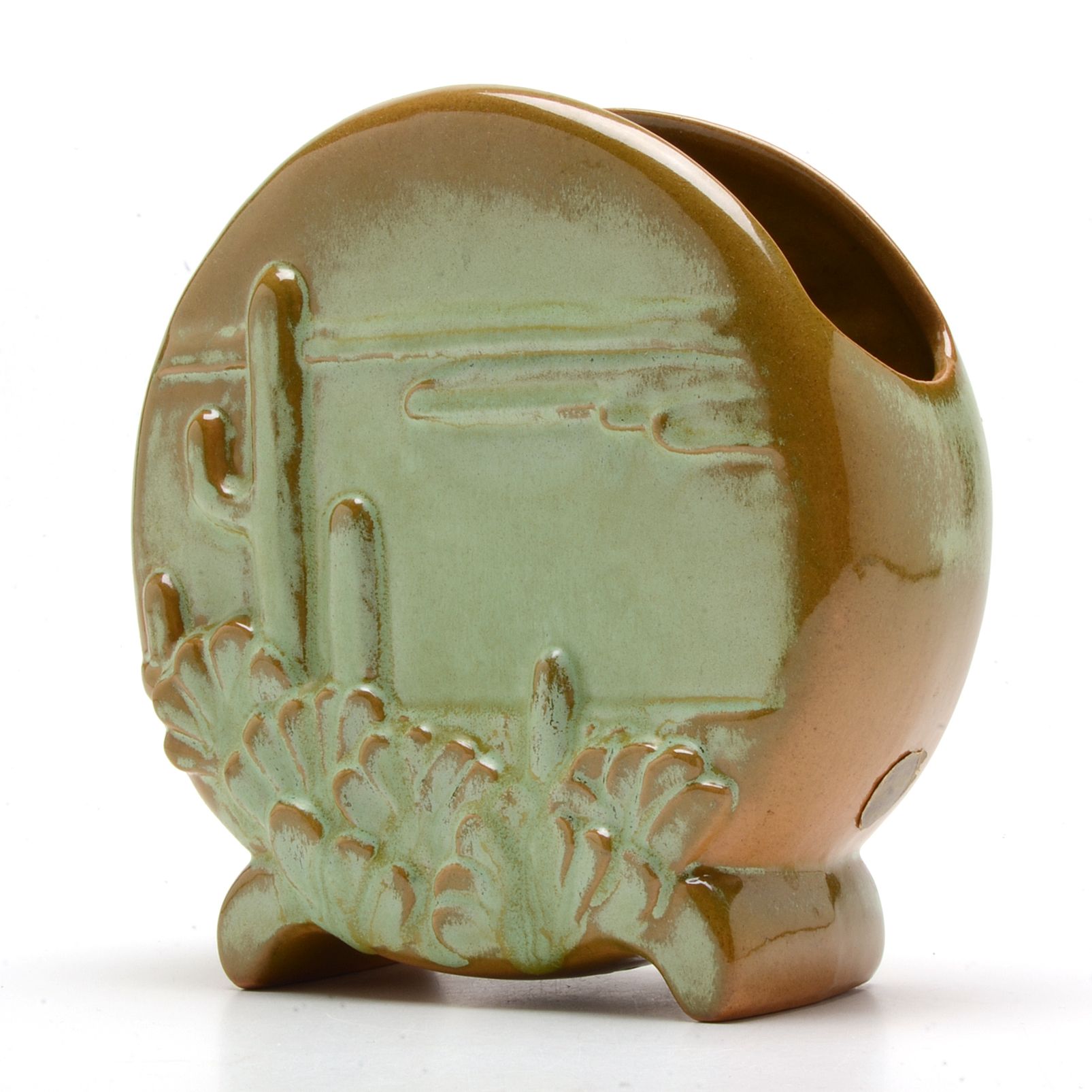 Frankoma Pottery Prairie Green Vase and Planter