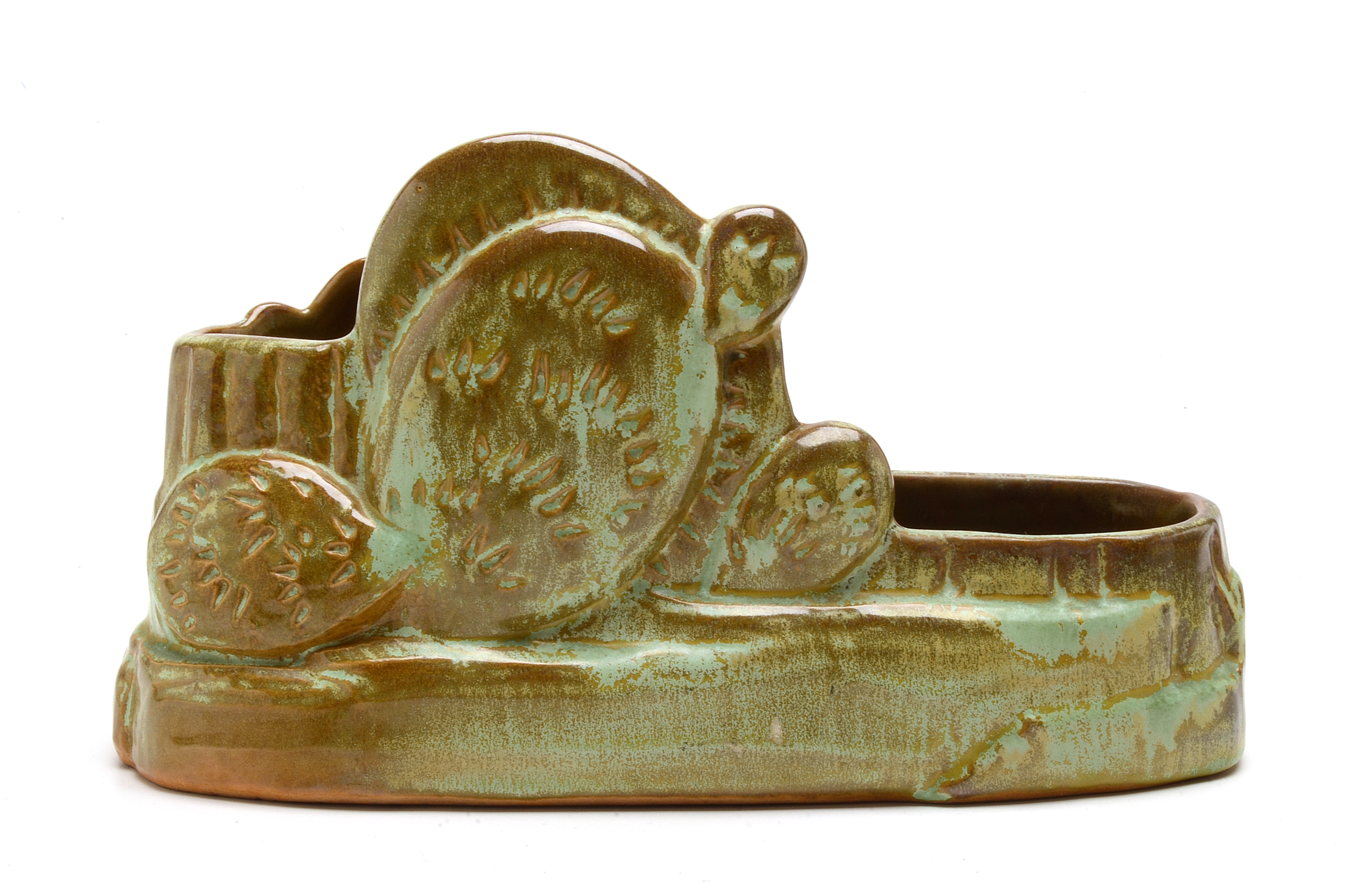 Frankoma Pottery Prairie Green Vase and Planter