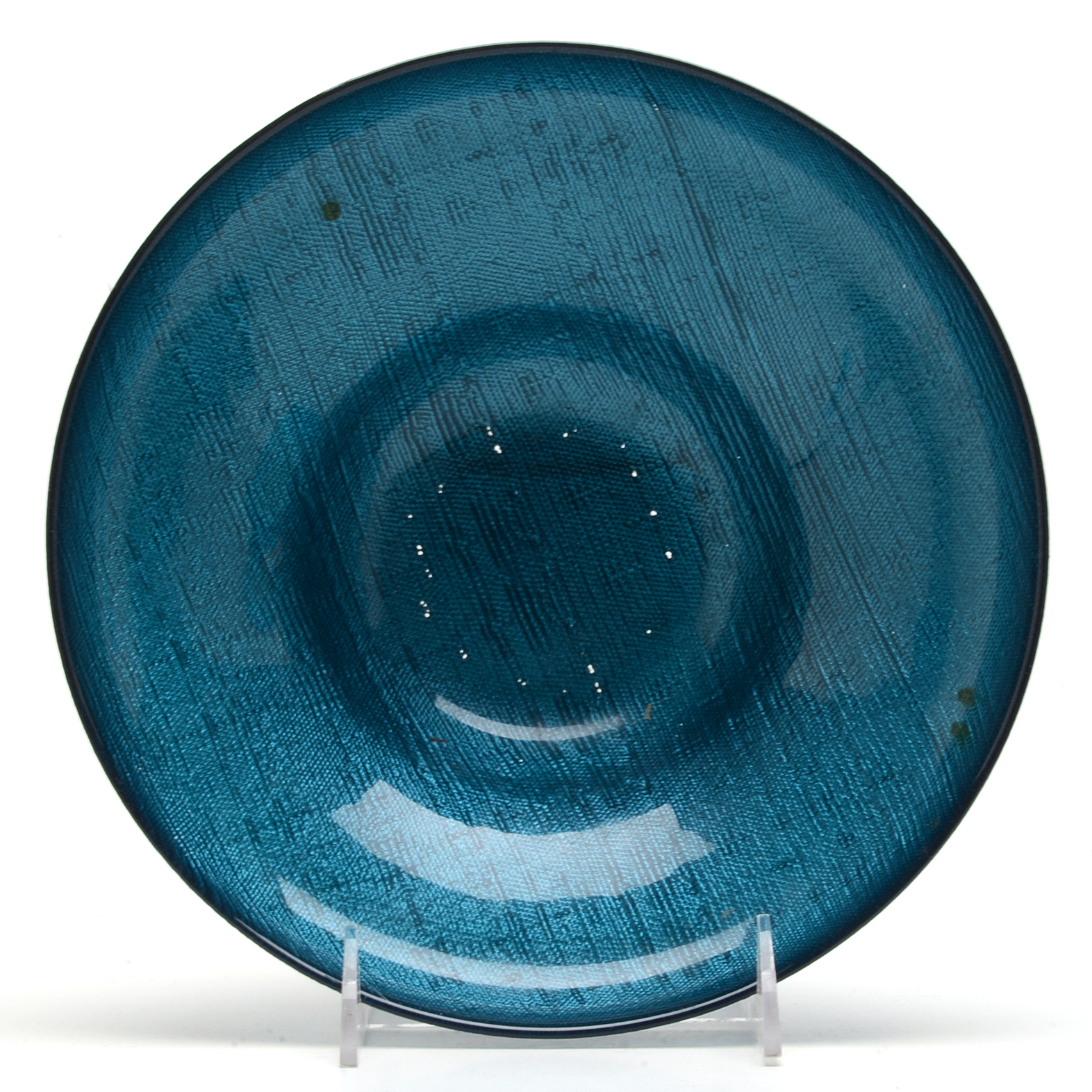 Blue Blenko Style Decanter and Bowl