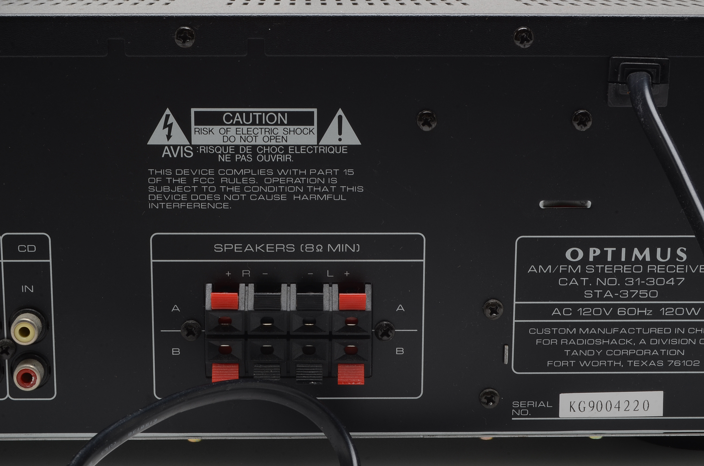 Optimus AM/FM Stereo Receiver