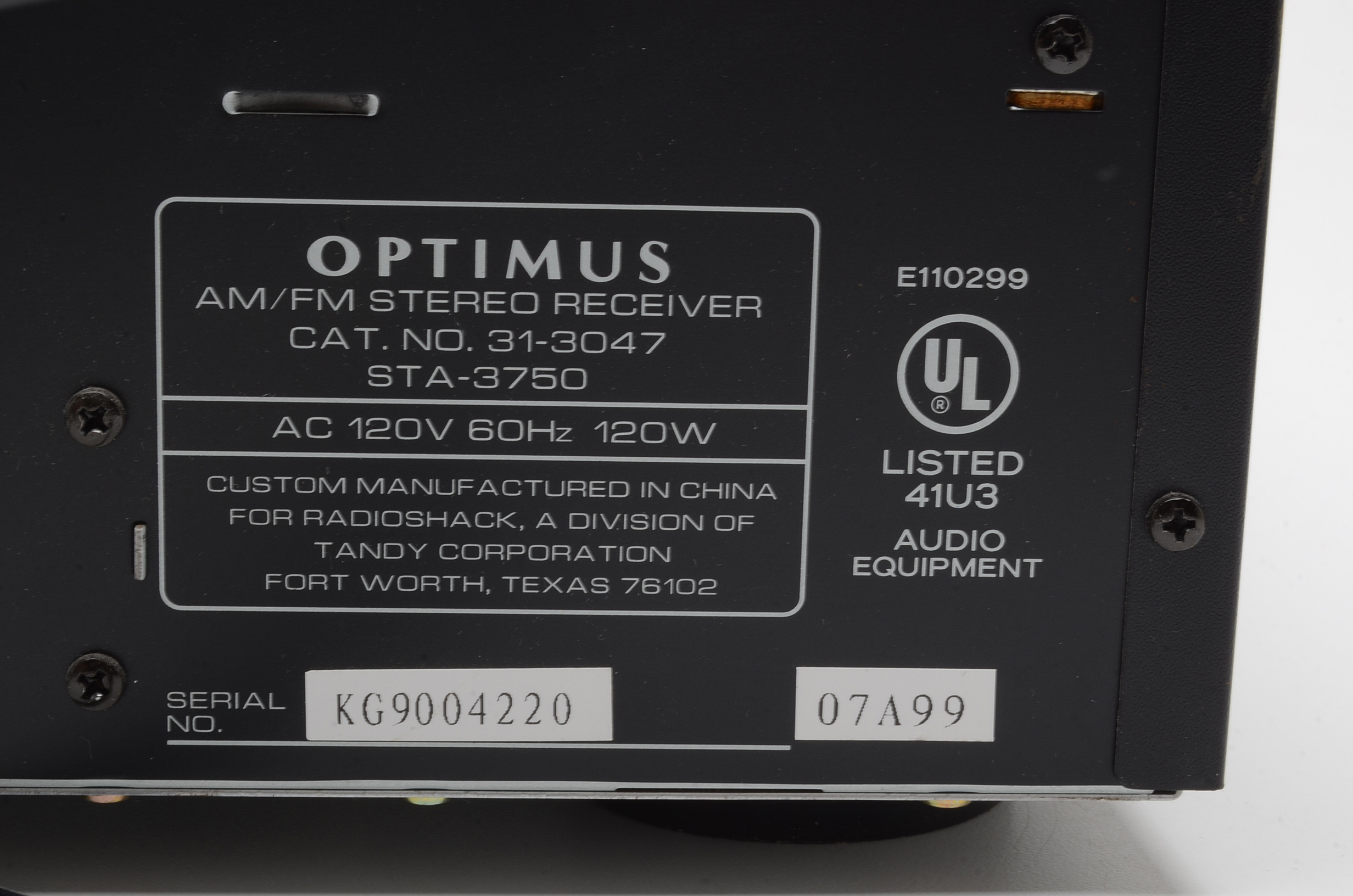 Optimus AM/FM Stereo Receiver